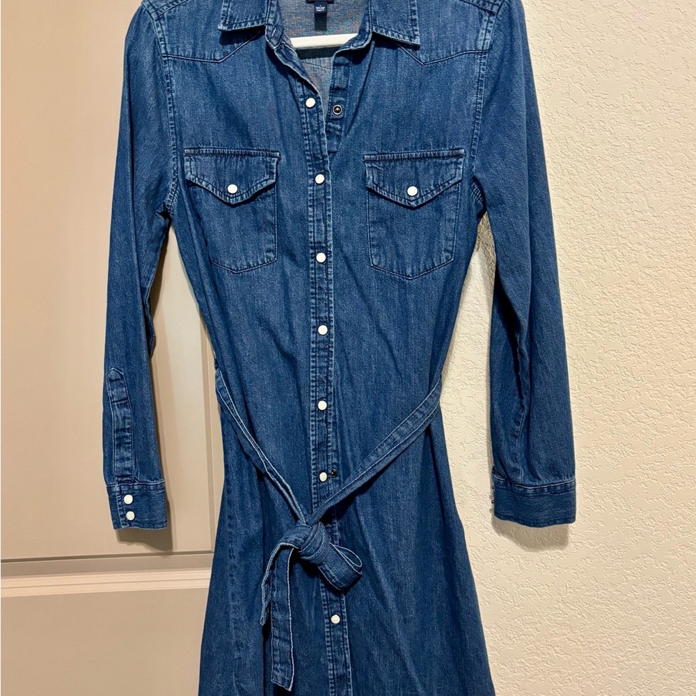 GAP Blue Long Sleeve Dress
